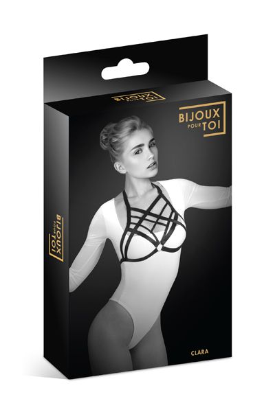 Черная упряжь на грудь Clara - Bijoux Pour Toi - купить с доставкой в Екатеринбурге
