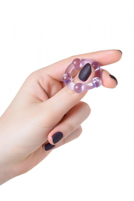Фиолетовое эрекционное кольцо на пенис с бусинами - Штучки-дрючки - в Екатеринбурге купить с доставкой