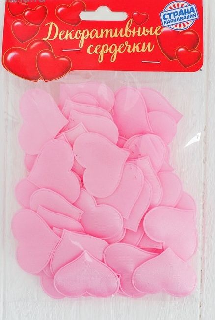 Набор декоративных розовых сердец - 50 шт. - Сима-Ленд - купить с доставкой в Екатеринбурге