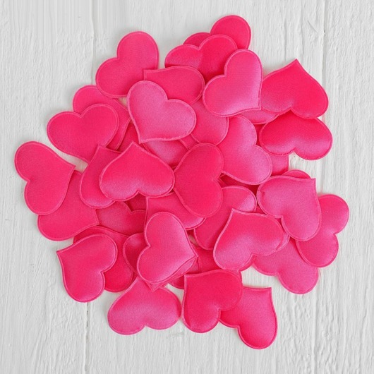Набор ярко-розовых декоративных сердец - 50 шт. - Сима-Ленд - купить с доставкой в Екатеринбурге
