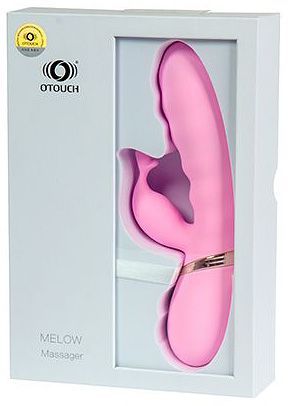 Розовый вибратор с клиторальным отростком MELOW - 19,8 см. - Otouch