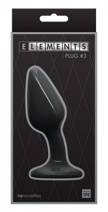 Черный гладкий изогнутый анальный плаг Plug № 3 - 12,3 см. - NS Novelties