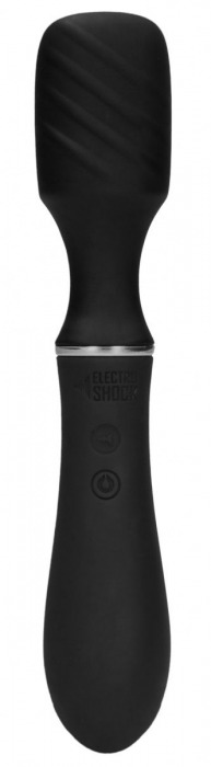 Черный универсальный вибратор с электростимуляцией Electro Vibrating Wand - Shots Media BV - купить с доставкой в Екатеринбурге