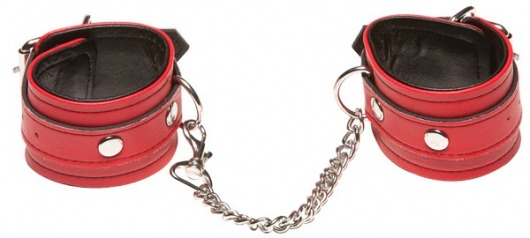 Красные кожаные наручники X-Play - Allure Lingerie - купить с доставкой в Екатеринбурге