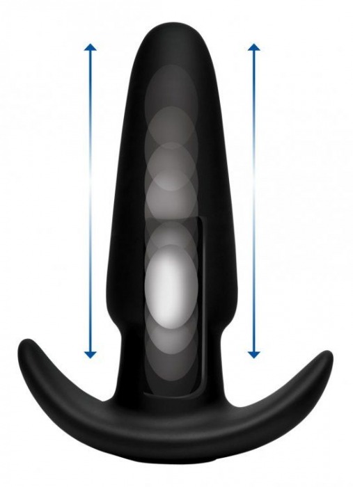 Черная анальная вибропробка Kinetic Thumping 7X Medium Anal Plug - 13,3 см. - XR Brands
