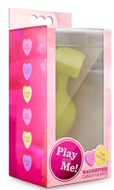 Желтая анальная пробка с основанием-сердечком Naughtier Candy Heart Fill Me Up - 8,9 см. - Blush Novelties - купить с доставкой в Екатеринбурге