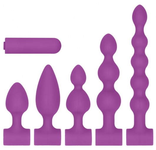 Фиолетовый анальный вибронабор USB-Rechargeable Anal Set - Shots Media BV