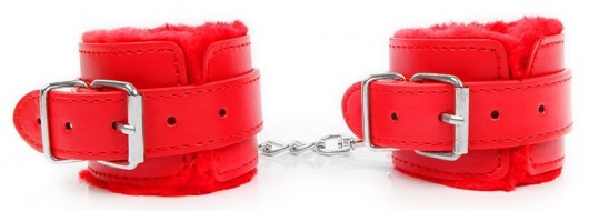 Красные мягкие наручники на регулируемых ремешках - Notabu - купить с доставкой в Екатеринбурге