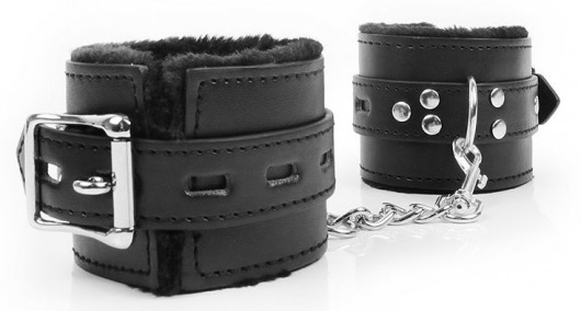 Черные наручники на металлических карабинах - Bior toys - купить с доставкой в Екатеринбурге