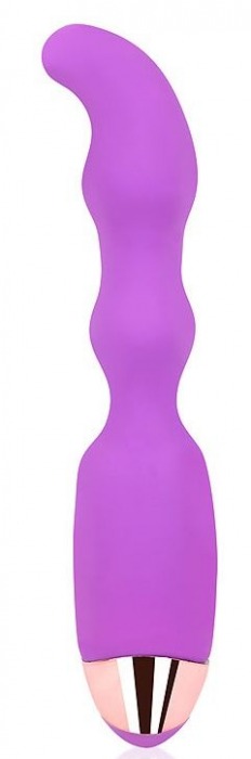 Фиолетовый вибромассажер с изогнутым кончиком - 17,5 см. - Bior toys