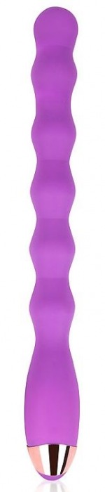 Фиолетовый ребристый вибромассажер - 30,5 см. - Bior toys