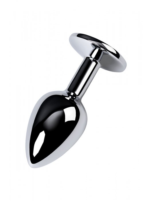 Серебристая конусовидная анальная пробка с фиолетовым кристаллом - 7 см. - ToyFa - купить с доставкой в Екатеринбурге