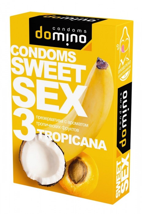 Презервативы для орального секса DOMINO Sweet Sex с ароматом тропических фруктов - 3 шт. - Domino - купить с доставкой в Екатеринбурге