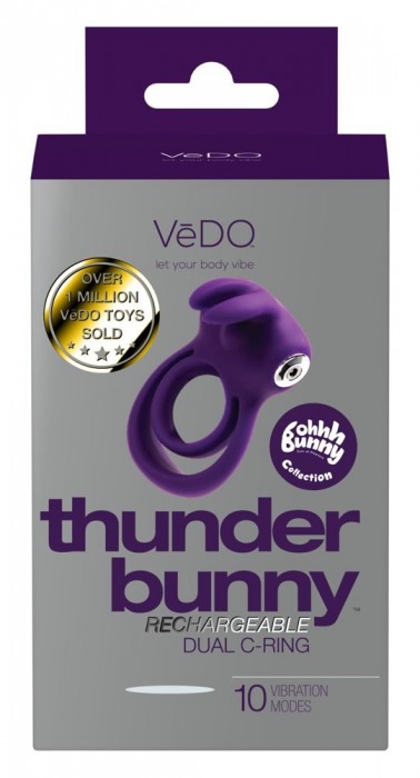 Фиолетовое эрекционное кольцо VeDO Thunder Bunny - VeDO - в Екатеринбурге купить с доставкой