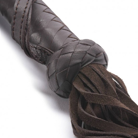 Коричневая кожаная плеть Brown Leather Flogger - 66 см. - Coco de Mer - купить с доставкой в Екатеринбурге