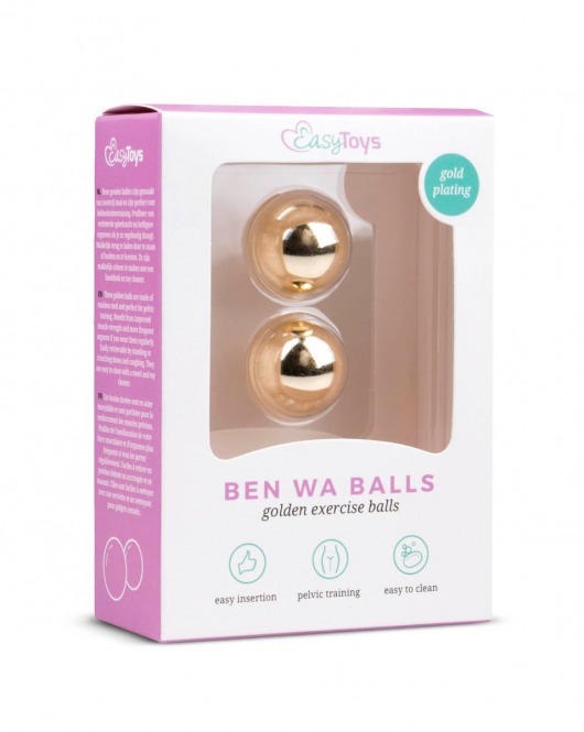 Золотистые вагинальные шарики без сцепки Ben Wa Balls - Easy toys