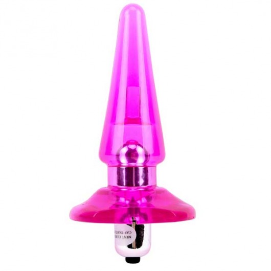 Розовый анальный вибростимулятор-конус - 10 см. - Chisa