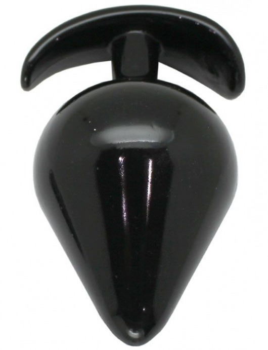 Черная коническая анальная пробка с ограничителем - 11 см. - Eroticon