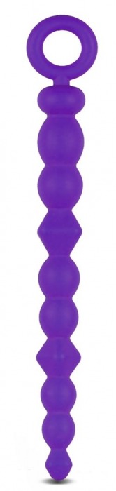 Фиолетовая анальная цепочка-елочка Silicone Beads - 24,6 см. - Blush Novelties