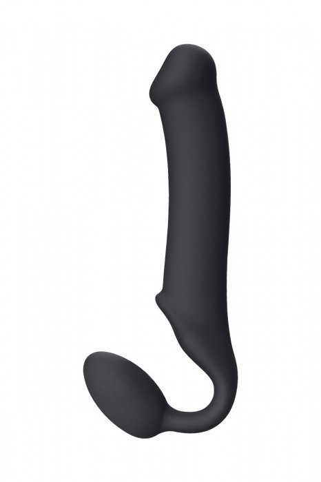 Черный безремневой страпон Silicone Bendable Strap-On XL - Strap-on-me - купить с доставкой в Екатеринбурге