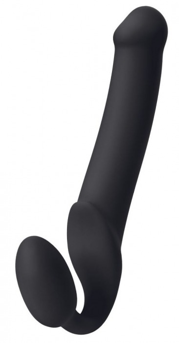 Черный безремневой страпон Silicone Bendable Strap-On XL - Strap-on-me - купить с доставкой в Екатеринбурге
