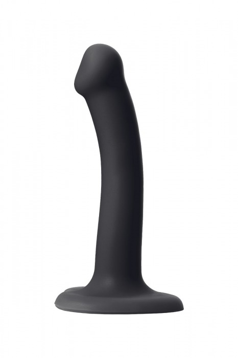 Черный фаллос на присоске Silicone Bendable Dildo S - 17 см. - Strap-on-me - купить с доставкой в Екатеринбурге