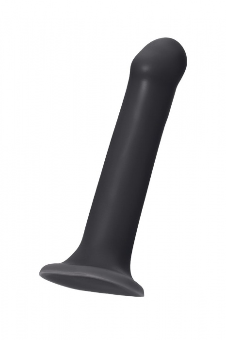 Черный фаллос на присоске Silicone Bendable Dildo L - 19 см. - Strap-on-me - купить с доставкой в Екатеринбурге