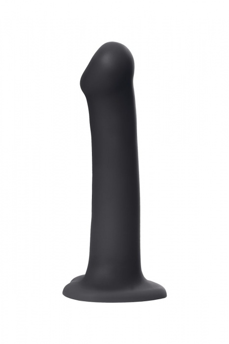 Черный фаллос на присоске Silicone Bendable Dildo L - 19 см. - Strap-on-me - купить с доставкой в Екатеринбурге