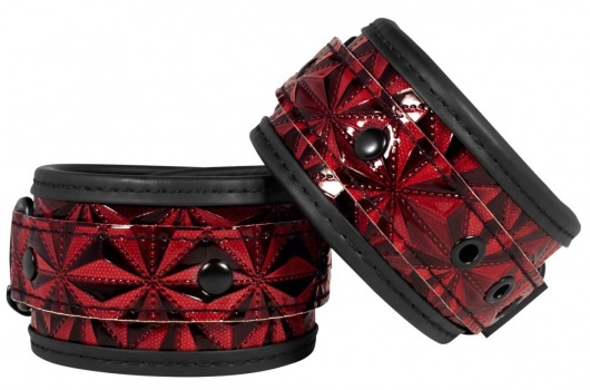 Красно-черные поножи Luxury Ankle Cuffs - Shots Media BV - купить с доставкой в Екатеринбурге