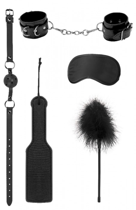 Черный игровой набор БДСМ Introductory Bondage Kit №4 - Shots Media BV - купить с доставкой в Екатеринбурге