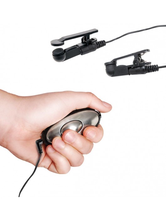 Черные электрические зажимы для сосков Shock Therapy Nipple Clamps - Pipedream - купить с доставкой в Екатеринбурге