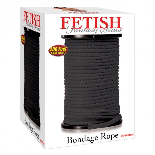 Черная веревка для связывания Bondage Rope - 60,9 м. - Pipedream - купить с доставкой в Екатеринбурге