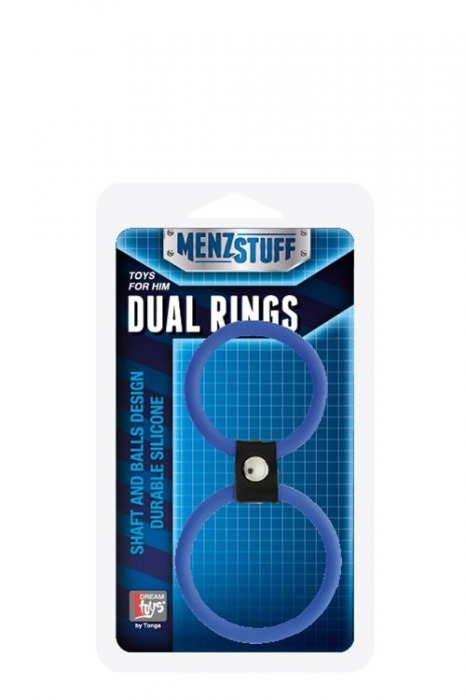 Синее двойное эрекционное кольцо Dual Rings Blue - Dream Toys - в Екатеринбурге купить с доставкой