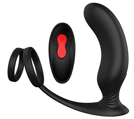 Черный массажер простаты REMOTE P-PLEASER - Dream Toys - в Екатеринбурге купить с доставкой