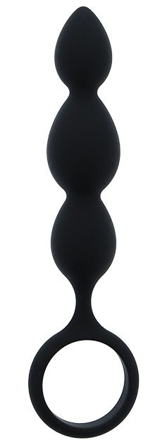 Черная анальная пробка-елочка SILICONE ANAL BEAD - 16,5 см. - Dream Toys