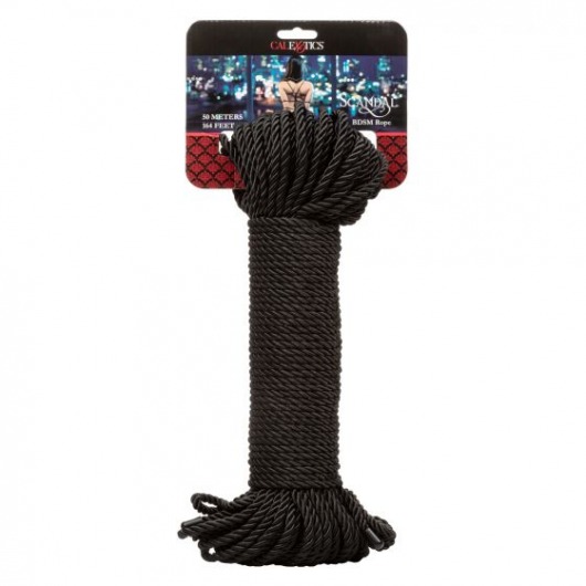Черная веревка для шибари BDSM Rope - 50 м. - California Exotic Novelties - купить с доставкой в Екатеринбурге