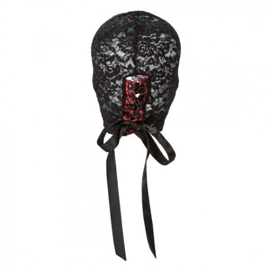 Кружевная маска-шлем на шнуровке сзади Corset Lace Hood - California Exotic Novelties - купить с доставкой в Екатеринбурге
