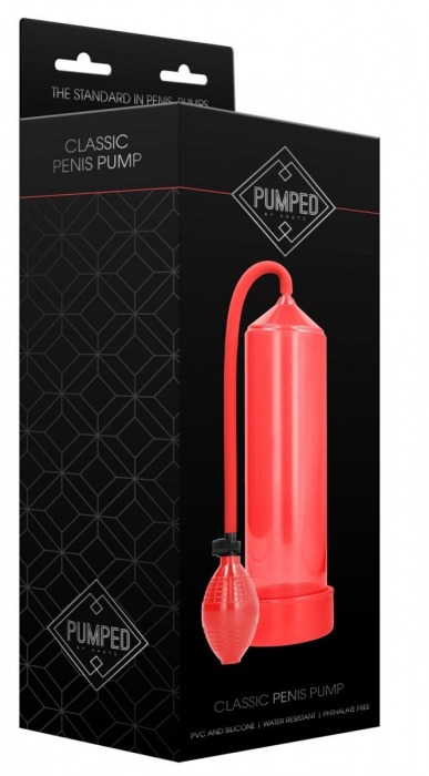 Красная ручная вакуумная помпа для мужчин Classic Penis Pump - Shots Media BV - в Екатеринбурге купить с доставкой