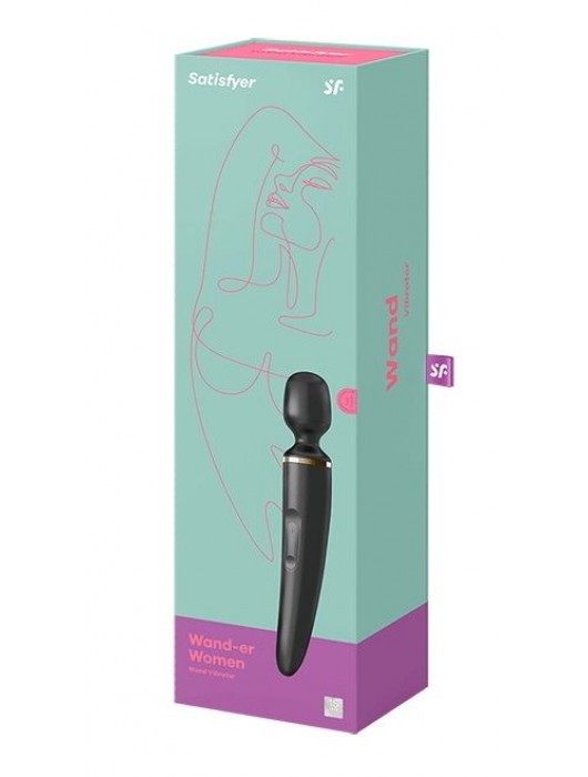 Черный вибратор Satisfyer Wand-er Woman - Satisfyer