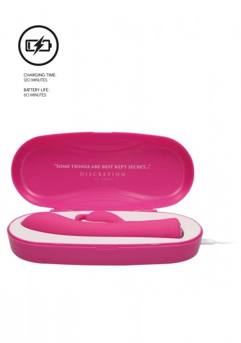 Розовый вибромассажер-кролик Lux - 20 см. - Shots Media BV