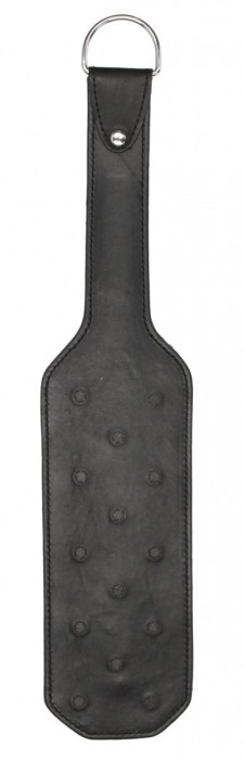 Черная шлепалка Leather Vampire Paddle - 41 см. - Shots Media BV - купить с доставкой в Екатеринбурге