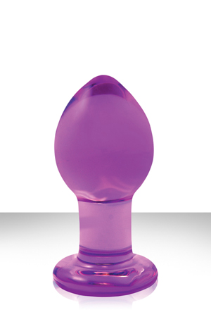Средняя фиолетовая стеклянная анальная пробка CRYSTAL PLUG - NS Novelties