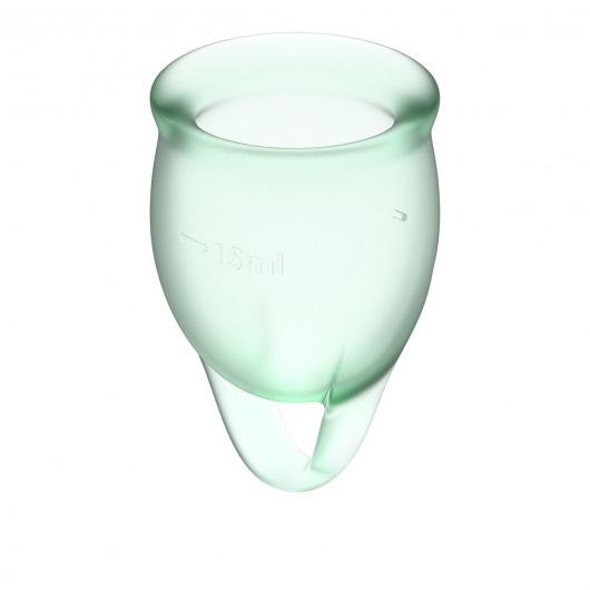 Набор зеленых менструальных чаш Feel confident Menstrual Cup - Satisfyer - купить с доставкой в Екатеринбурге