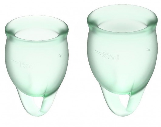 Набор зеленых менструальных чаш Feel confident Menstrual Cup - Satisfyer - купить с доставкой в Екатеринбурге