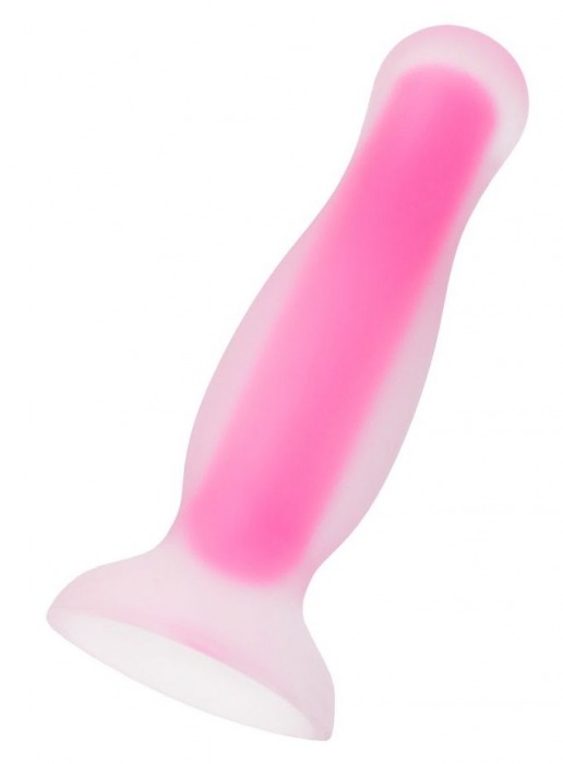 Розовая, светящаяся в темноте анальная втулка John Glow - 12,5 см. - ToyFa