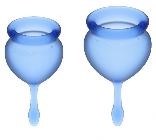 Набор синих менструальных чаш Feel good Menstrual Cup - Satisfyer - купить с доставкой в Екатеринбурге