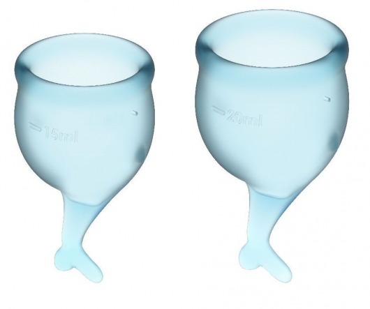 Набор голубых менструальных чаш Feel secure Menstrual Cup - Satisfyer - купить с доставкой в Екатеринбурге