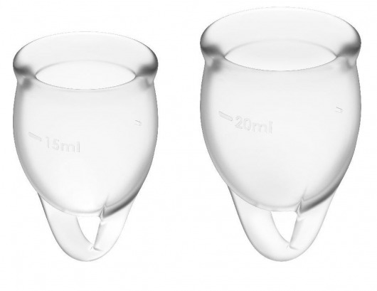 Набор прозрачных менструальных чаш Feel confident Menstrual Cup - Satisfyer - купить с доставкой в Екатеринбурге