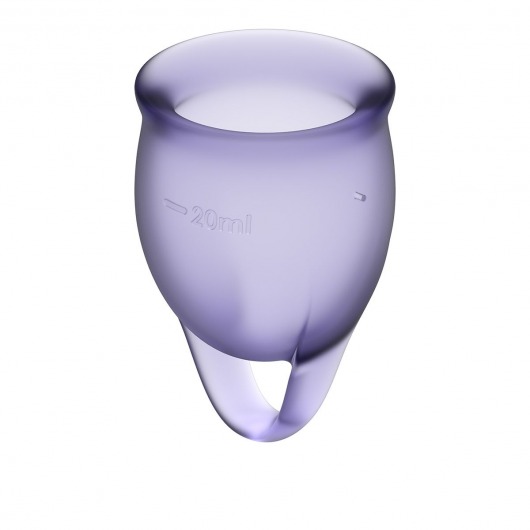 Набор фиолетовых менструальных чаш Feel confident Menstrual Cup - Satisfyer - купить с доставкой в Екатеринбурге