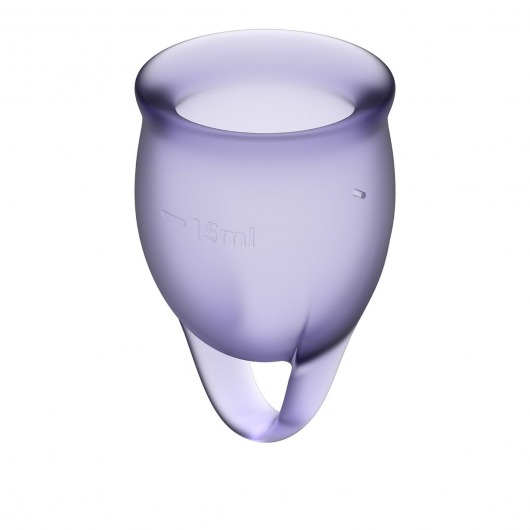 Набор фиолетовых менструальных чаш Feel confident Menstrual Cup - Satisfyer - купить с доставкой в Екатеринбурге